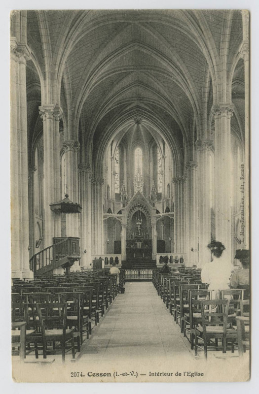 Carte postale ancienne 2074.Cesson (I.-et-V.) - Intérieur d'Eglise.