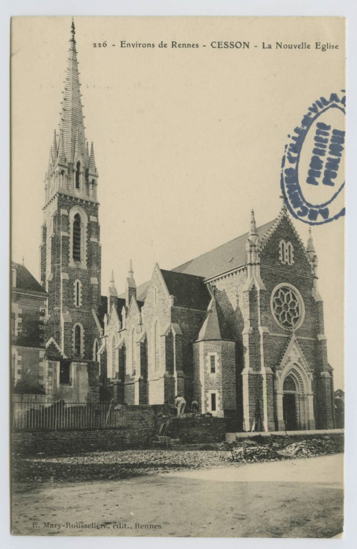 Carte postale ancienne 226 - Environs de Rennes - Cesson - La Nouvelle Eglise.