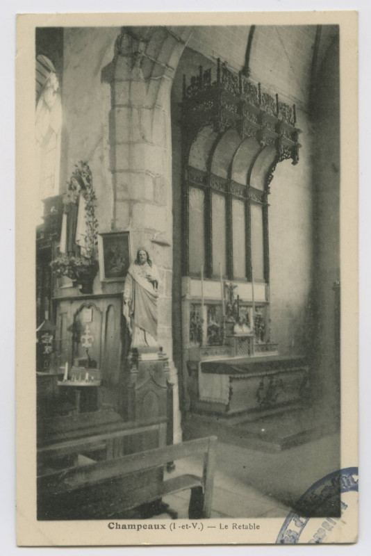 Carte postale ancienne Champeaux (I.-et-V.) - Le Retable.