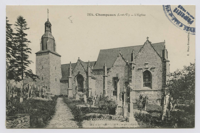 Carte postale ancienne 2334. Champeaux (I.-et-V.) - L'Eglise.