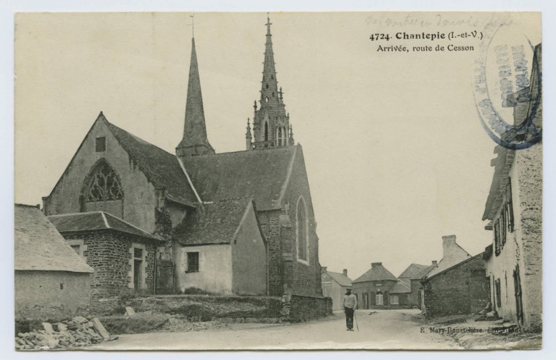 Carte postale ancienne 4724. Chantepie (I.-et-V.) Arrivée, route de Cesson.