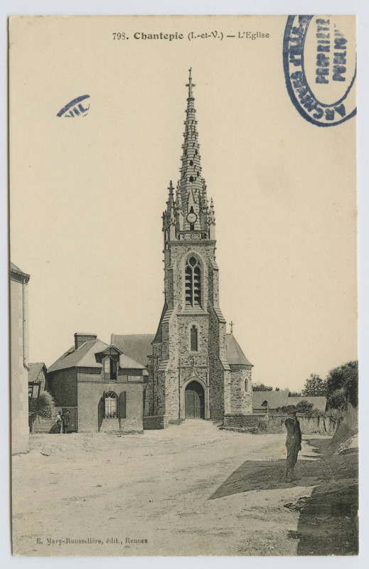 Carte postale ancienne 798. Chantepie (I.-et-V.) - L'Eglise.