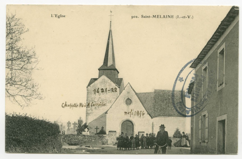 Carte postale ancienne L'Eglise  902. Saint-Melaine (I.-et-V.).