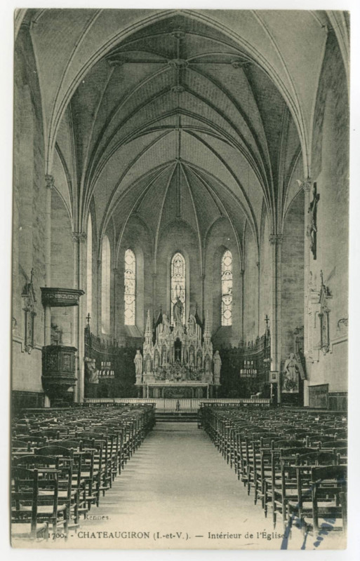 Carte postale ancienne 1700 - Chateaugiron (I.-et-V.). - intérieur de l'Eglise.