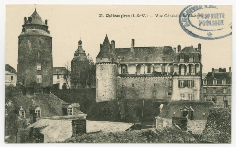 Carte postale ancienne 21. Châteaugiron (I.-et-V.) - Vue Generale du Château.