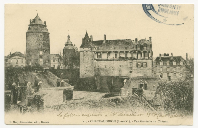 Carte postale ancienne 21. Châteaugiron (I.-et-V.) - Vue Generale du Château.