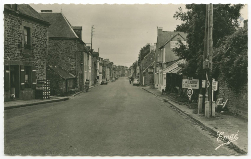 Carte postale ancienne [RUE principale de Châteauneuf-d'Ille-et-Vilaine, La Barrière.]
