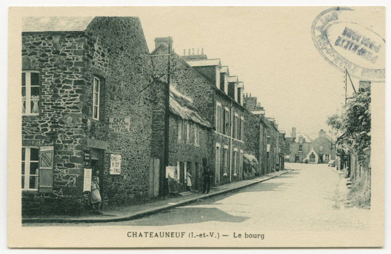 Carte postale ancienne Chateauneuf (I.-et-V.) - Le Bourg.