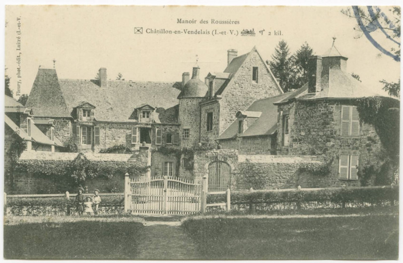 Carte postale ancienne Manoir des Roussières - Châtillon-en-Vendelais (I.-et-V.)