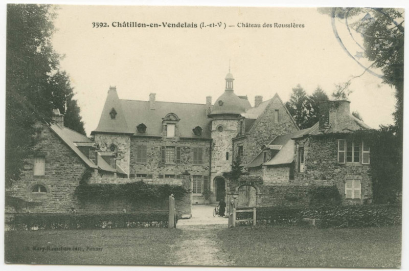Carte postale ancienne 3592. Châtillon-en-Vendelais (I.-et-V.) _ Château des Roussières.