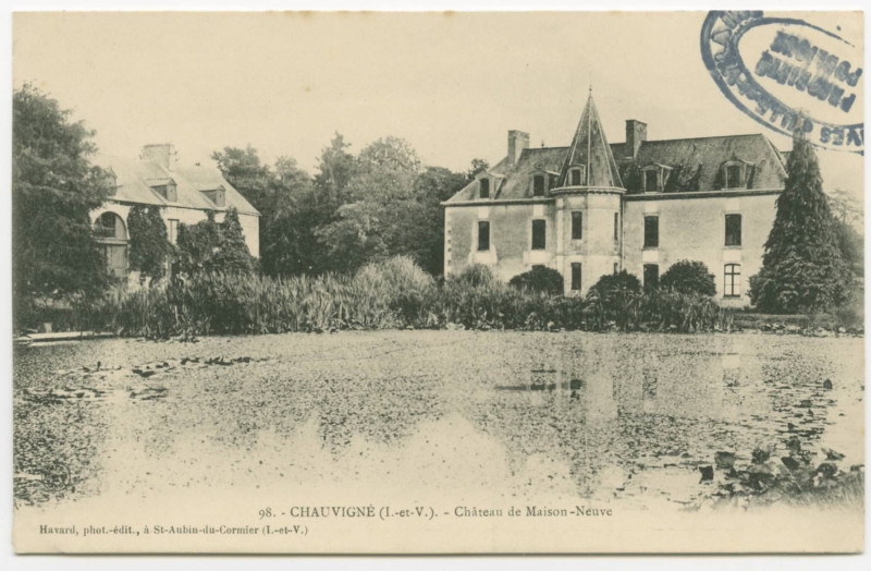 Carte postale ancienne 98. - Chauvigne (I.-et-V.). - Château de Maison-Neuve.