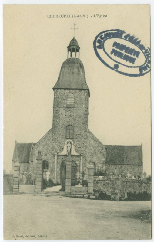 Carte postale ancienne Cherrueix (I.-et-V.). - L'Eglise.