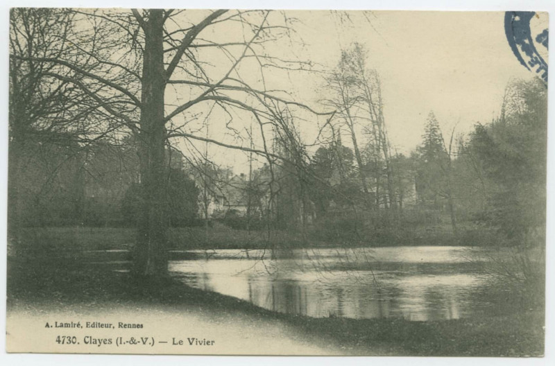 Carte postale ancienne 4730. Clayes (I.-&-V.) _ Le Vivier.