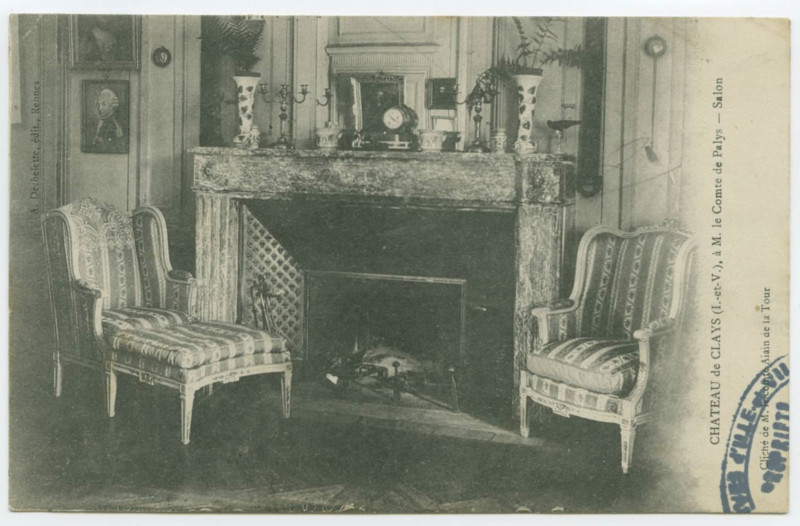 Carte postale ancienne Chateau de Clayes (I.-et-V.), à M. le Comte de Palys _ Salon.