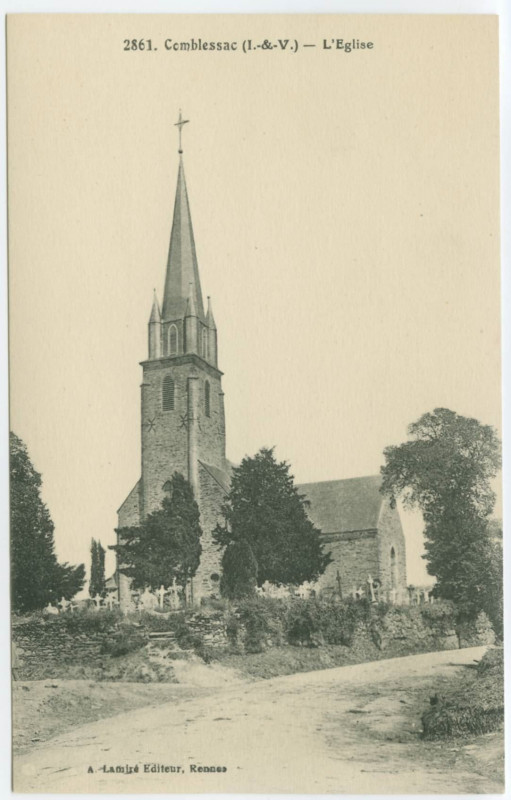 Carte postale ancienne 2861. Comblessac (I.-&-V.) _ L'Eglise.
