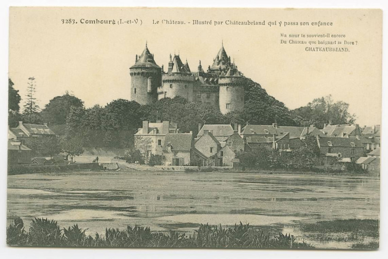 Carte postale ancienne 3283. Combourg (I.-et-V) Le Château. - Illustré par Châteaubriand qui y passa son enfance.