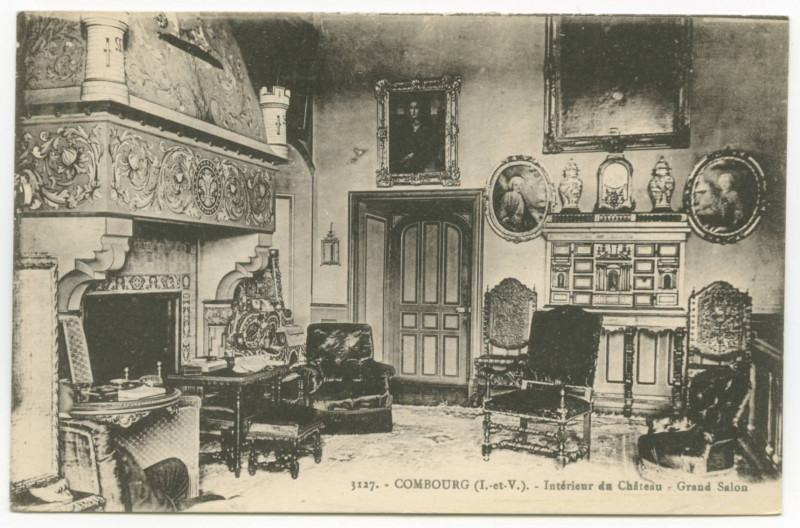 Carte postale ancienne 3127. - Combourg (I.-et-V.). - Intérieur du Château - Grand Salon.