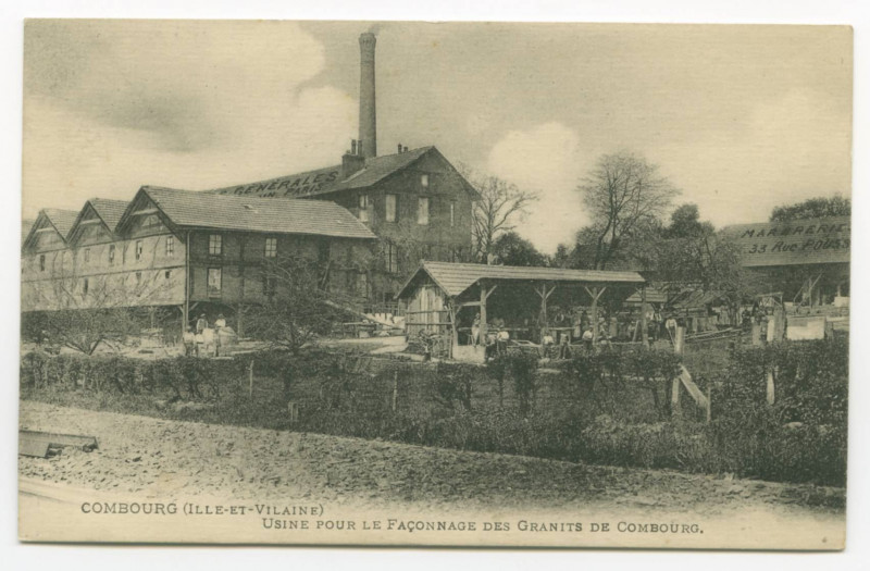 Carte postale ancienne Combourg (Ille-Et-Vilaine) - Usine Pour Le Faconnage Des Granits De Combourg.
