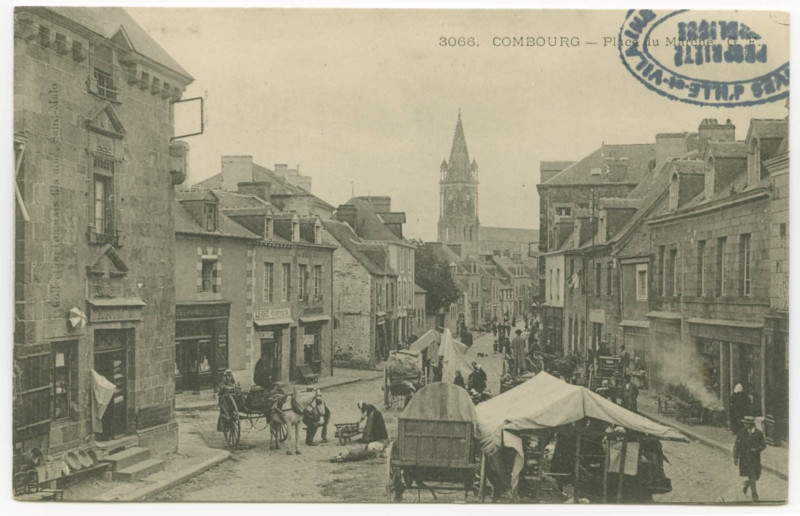 Carte postale ancienne 3066. Combourg - Place du Marché G. F.