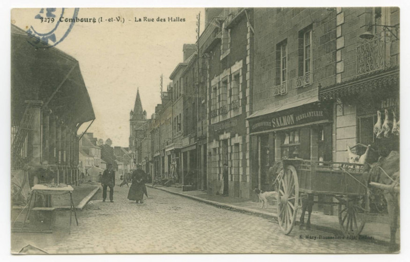 Carte postale ancienne 3279 Combourg (I.-et-V.) - La Rue des Halles.