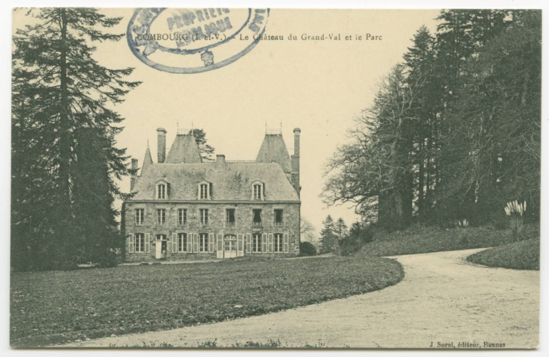 Carte postale ancienne Combourg (I.-et-V.). - Le Château du Grand-Val et le Parc.