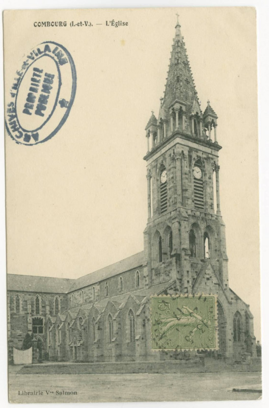 Carte postale ancienne Combourg (I.-et-V.). - L'Eglise.
