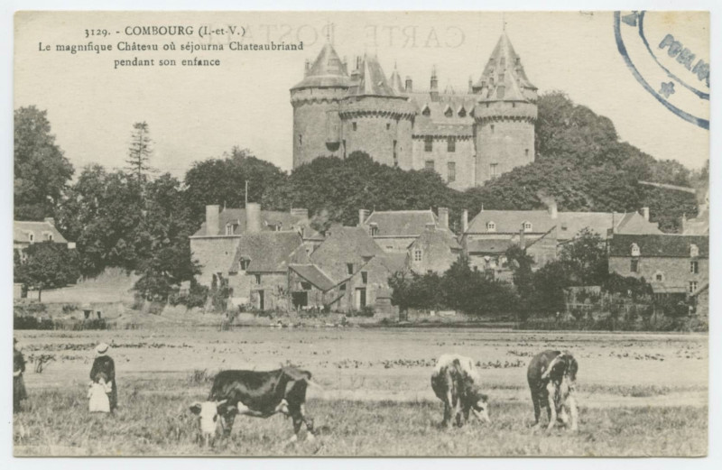 Carte postale ancienne 3129. - Combourg (I.-et-V.) - Le magnifique Château où séjounra Chateaubriand pendant son enfance.