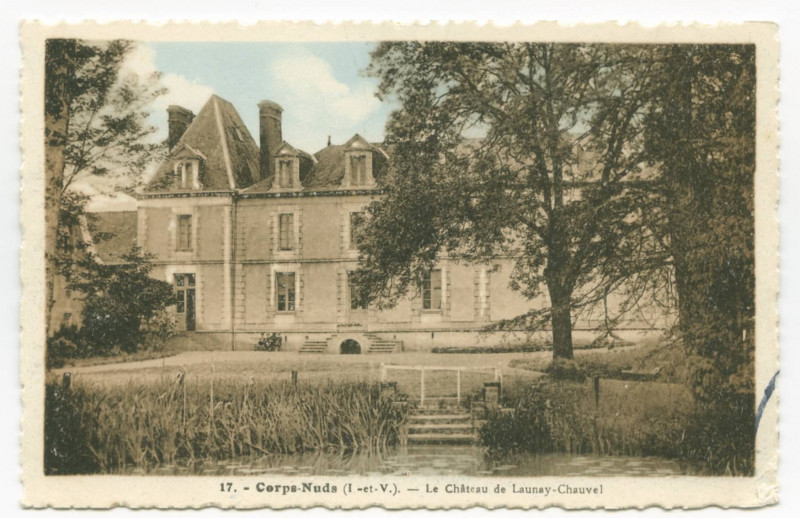 Carte postale ancienne 17. - Corps-Nuds (I.-et-V.). _ Le Château de Launay-Chauvel.