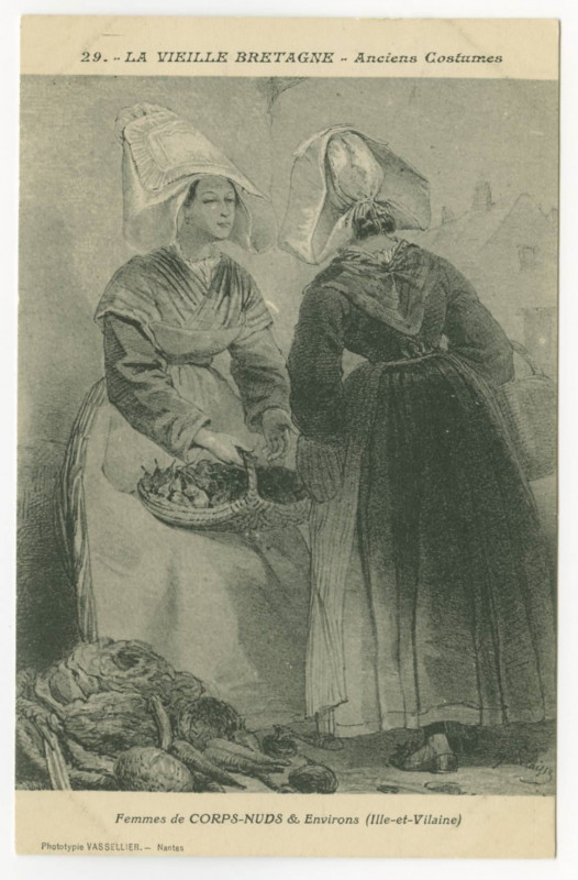 Carte postale ancienne 29. - La Vieille Bretagne - Anciens Costumes - Femmes de Corps-Nuds & environs (Ille-et-Vilaine).