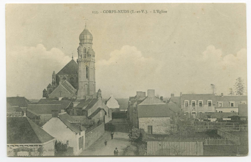 Carte postale ancienne 155. - Corps-Nuds (I.-et-V.). - L'Eglise.