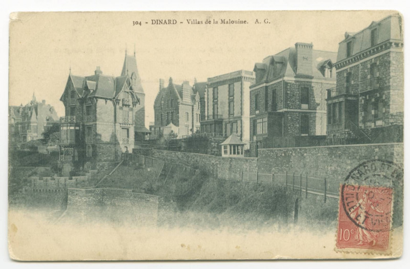 Carte postale ancienne 304 - Dinard - Villas de la Malouine. A. G.