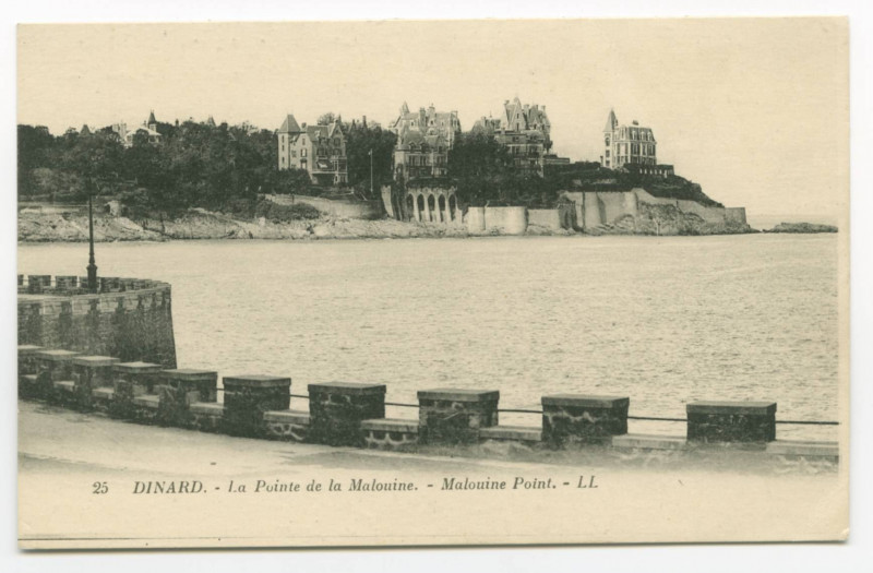 Carte postale ancienne 25 Dinard. - La Pointe de la Malouine. - Malouine Point. - Ll.