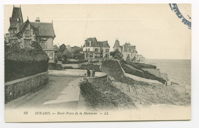 Carte postale ancienne 43 Dinard. _ Rond-Point de la Malouine. _ Ll.