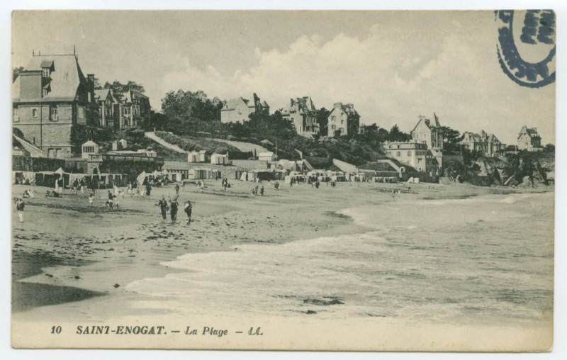 Carte postale ancienne 10 Saint-Enogat.- La Plage. _ Ll.