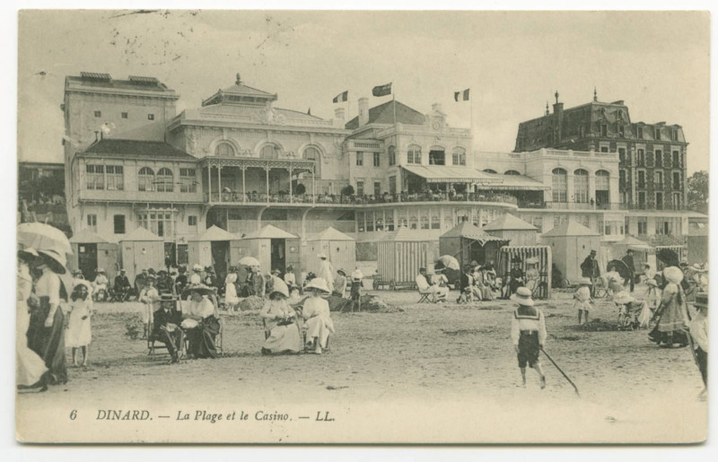 Carte postale ancienne 6 Dinard. _ La Plage et le Casino. _ Ll.