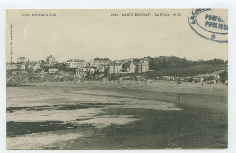 Carte postale ancienne 2761. Saint-Enogat - La Plage G. F.