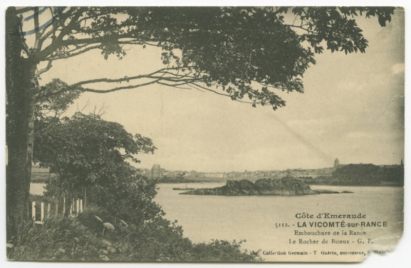 Carte postale ancienne 5112. - La Vicomte-sur-Rance - Embouchure de la Rance - Le Rocher de Bizeux - G. F.