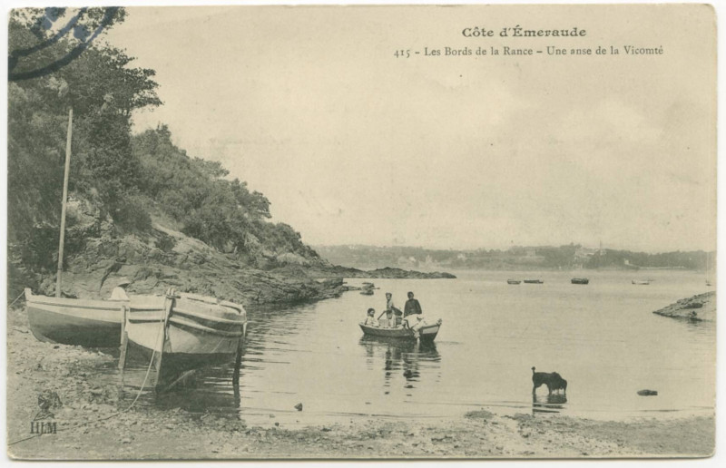 Carte postale ancienne 415 - Les Bords de la Rance - Une anse de la Vicomté.