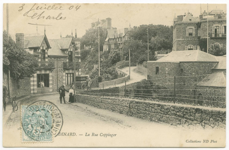 Carte postale ancienne Dinard. _ La Rue Coppinger.