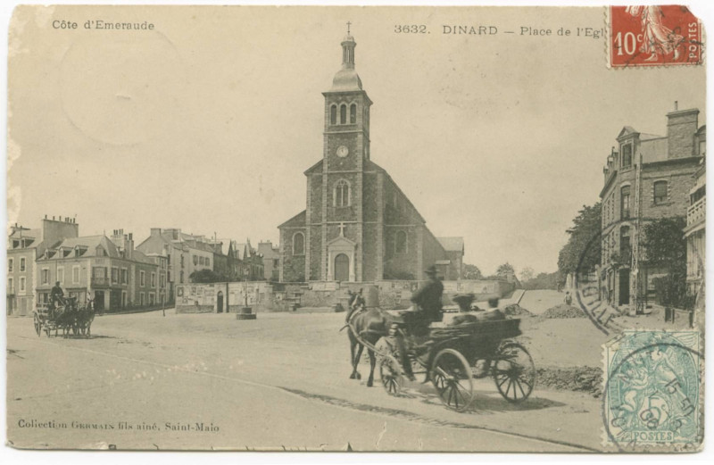 Carte postale ancienne 3632. Dinard _ Place de l'Eglise.