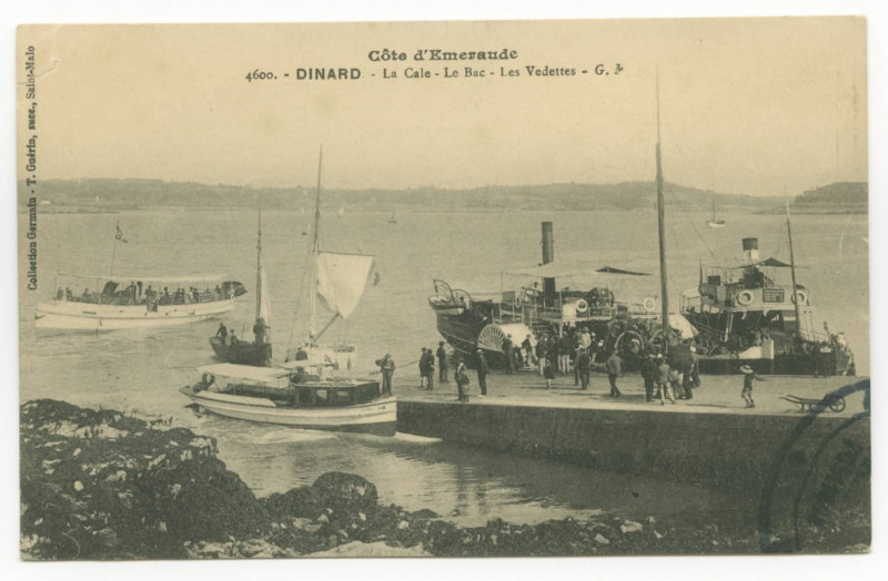 Carte postale ancienne 4600. - Dinard. - La Cale - Le Bac - Les Vedettes - G. F.