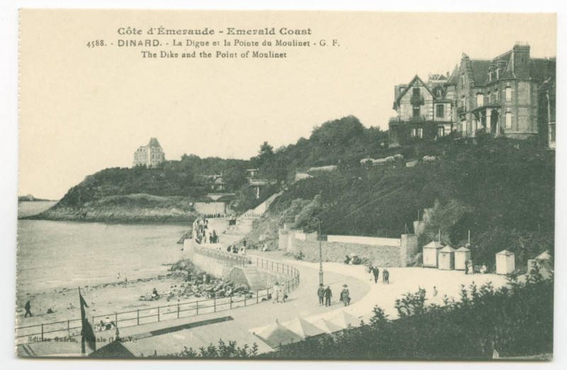 Carte postale ancienne 4588. - Dinard. - La Digue et la Pointe du Moulinet - G. F. - The Dike and the Point of Moulinet.
