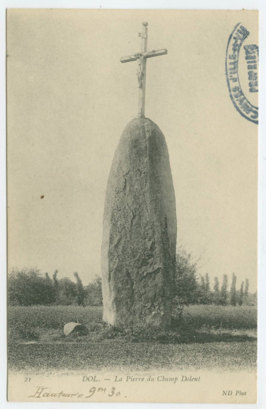 Carte postale ancienne 21  Dol. - La Pierre du Champ Dolent.