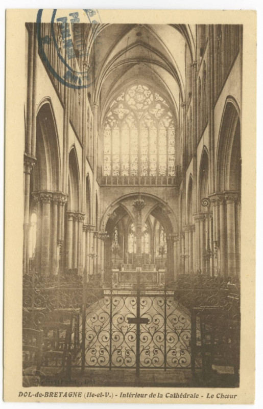 Carte postale ancienne Dol-De-Bretagne (Ile-et-V.) - Intérieurde la Cathédrale - Le Choeur.