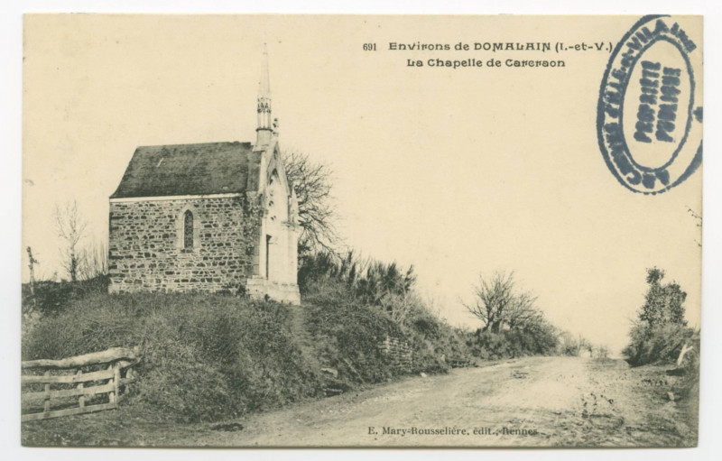 Carte postale ancienne 691  Environs de Domalain (I.-et-V.), La Chapelle de Careraon.