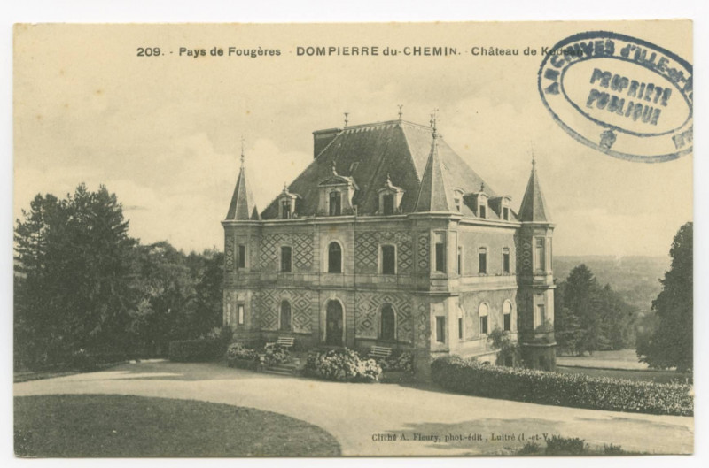 Carte postale ancienne 209. - Pays de Fougères  Dompierre du-Chemin. - Château de Kodean.