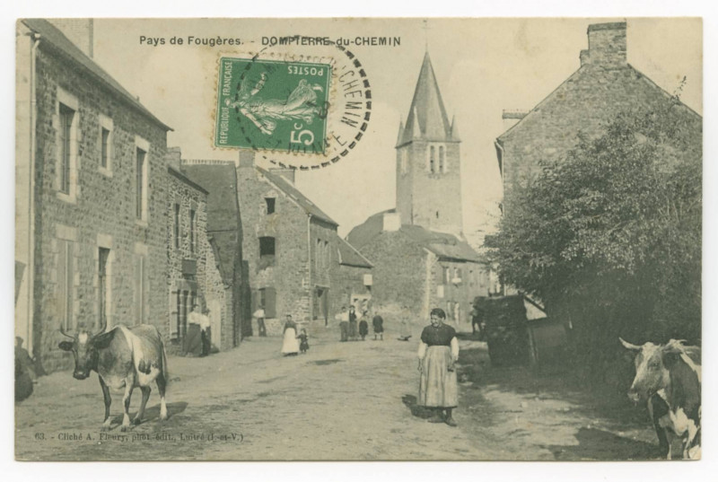Carte postale ancienne Pays de Fougères. - Dompierre-du-Chemin.
