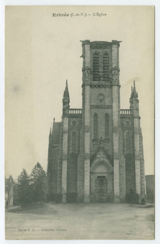 Carte postale ancienne Erbrée (I.-et-V.) - L'Eglise.