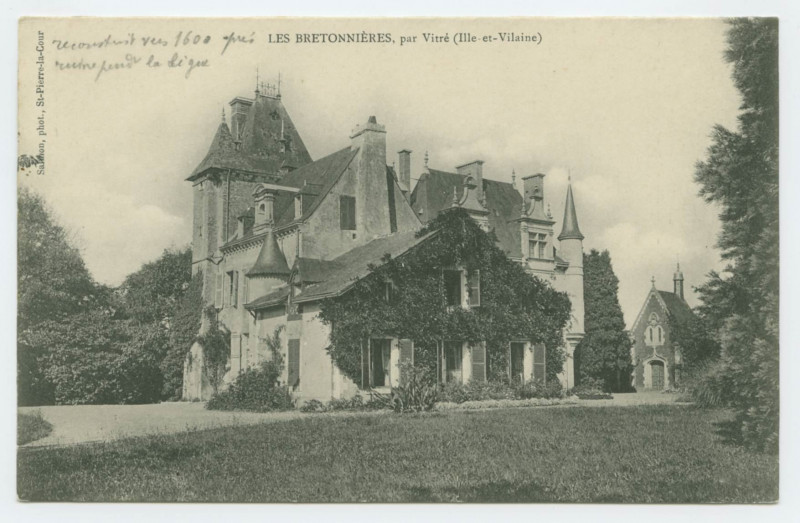 Carte postale ancienne Les BRETONNIERES, par Vitré (Ille-et-Vilaine).