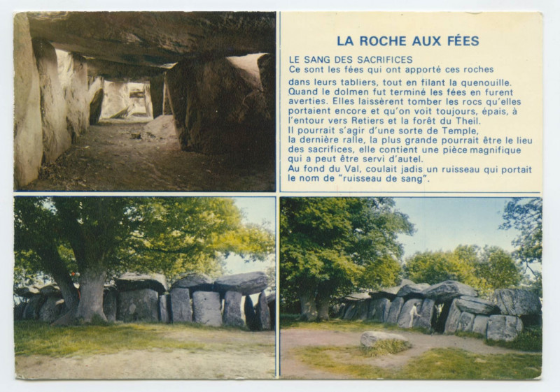 Carte postale ancienne La Roche Aux Fees. Le Sang Des Sacrifices.